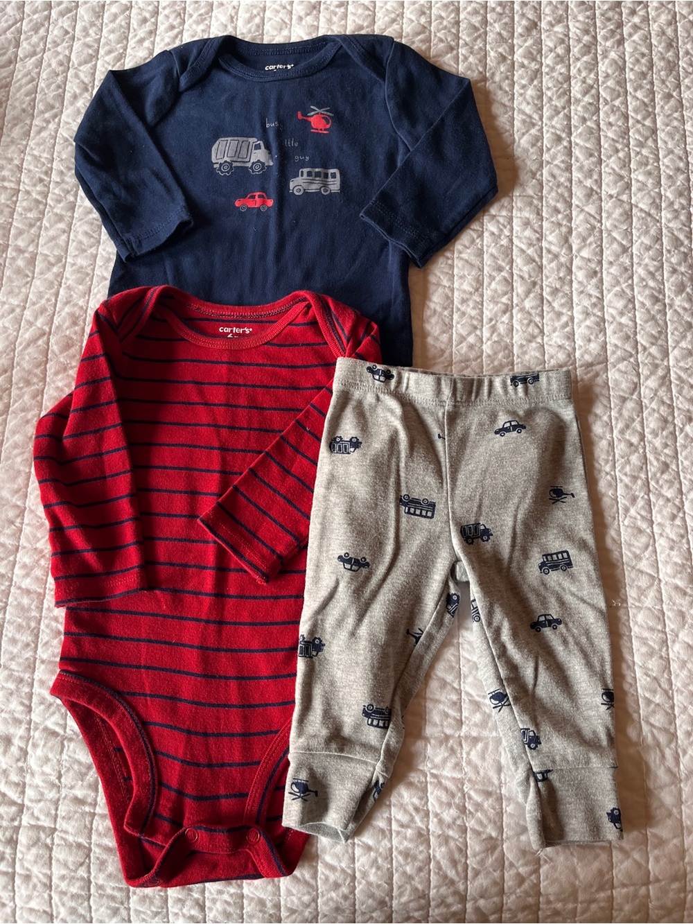 Carter's Red & Navy Striped and Graphic Set 6m - Picture 3 of 4